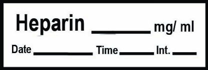 Picture of Drug Label Timemed Anesthesia Label Heprarin_mg/mL Date_Time_Int- White 1/2 X 1-1/2 InchAN-10