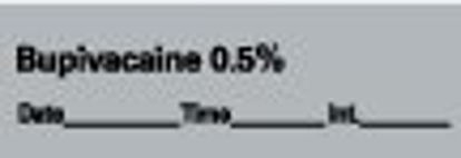 Picture of Drug Label Anesthesia Label Tape Bupivacaine 0.5% Date_Time_Int_ Gray 1/2 X 1-1/2 InchAN-42D05