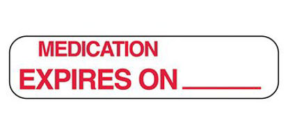 Picture of Pre-Printed Label Indeed Anesthesia Label White Paper Medication Expires On_ Red Medication Instruction 5/8 X 1-5/8 Inch2763