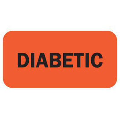 Picture of Pre-Printed Label Auxiliary Label Red Diabetic Black Safety and Instructional 1-1/2 X 3/4 Inch40528