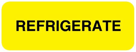 Picture of Pre-Printed Label UAL™ Instructional Label Yellow Paper REFRIGERATE Temperature Control 3/4 X 2 InchULIV224