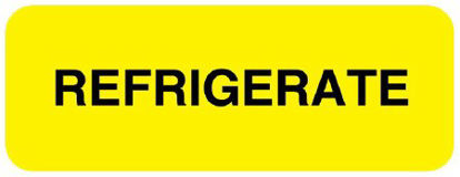 Picture of Pre-Printed Label UAL™ Instructional Label Yellow Paper REFRIGERATE Temperature Control 3/4 X 2 InchULIV224