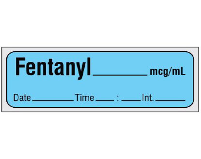Picture of Drug Label Shamrock Anesthesia Label FENTANYL _____ mcg / mL / Date _____ Time _____ Int. _____ Blue 1/2 X 1 InchSA-2413-DTI-PRE