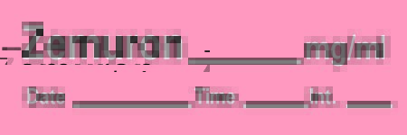 Picture of Drug Label Barkley® Anesthesia Label Tape Zemuron_mg/mL Date_Time_Int_ Red 1/2 X 1-1/2 InchAN-52