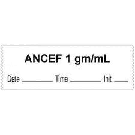 Picture of Drug Label UAL™ Anesthesia Label ANCEF 1gm/mL Date_Time_Int White 1/2 X 1 Inch59726755