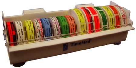 Picture of Label and Tape Dispenser Time®Tape 1 X 3-1/2 X 12-1/2 Inch For use with Anesthesia Labels White Plastic500P-LAN