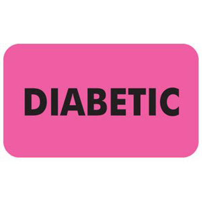 Picture of Pre-Printed Label Safety Data Pink Diabetic Black Safety and Instructional 7/8 X 1-1/2 InchMAP3530