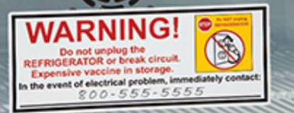 Picture of Pre-Printed Label Advisory Label White Paper Warning Do not Unplug Red Caution 4 X 10 Inch19894