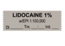 Picture of Drug Label UAL™ Anesthesia Label Lidocaine 1% w/EPI 1:00 Gray 1/2 X 1 InchULTJ12019-D