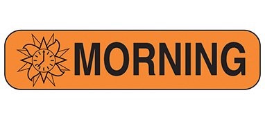 Picture of Pre-Printed Label Indeed Auxiliary Label Orange Paper Morning Black Safety and Instructional 3/8 X 1-5/8 Inch2119