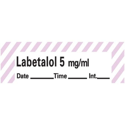 Picture of Drug Label Anesthesia Label Tape Labetalol 5mg/mL Violet / White 1/2 X 1-1/2 InchANS-117D5