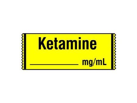 Picture of Drug Label Shamrock Anesthesia Label Ketamine____mg/mL Yellow 1/2 X 1 InchSA-201