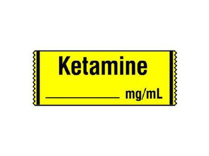 Picture of Drug Label Shamrock Anesthesia Label Ketamine____mg/mL Yellow 1/2 X 1 InchSA-201