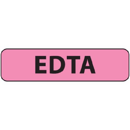 Picture of Pre-Printed Label MedVision® Advisory Label Pink Paper EDTA Black Alert Label 5/16 X 1-1/4 InchMV01FP6628
