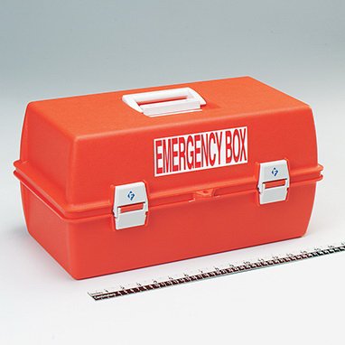 Picture of Pre-Printed Label Indeed Auxiliary Label White Paper Emergency Box Red Safety and Instructional 2-1/4 X 6-1/8 Inch2388-01