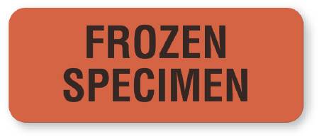 Picture of Pre-Printed Label UAL™ Laboratory Use Red Fluorescent Paper Frozen Specimen Black Quality Control Label 7/8 X 2-1/4 InchULPS138