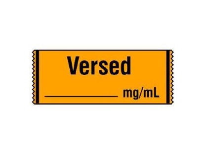 Picture of Drug Label Shamrock Anesthesia Label Versed_mg/mL Orange 1/2 X 1 InchSA-213