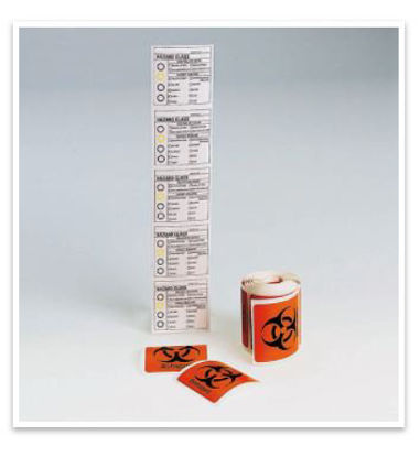 Picture of Pre-Printed Label Warning Label Orange Vinyl Biohazard / Symbol Black Biohazard 4 X 4 InchBWL4W
