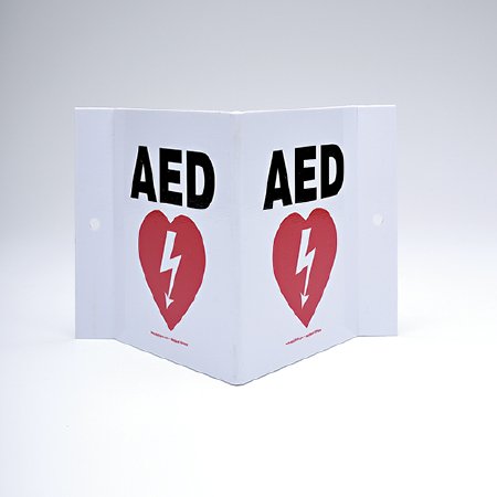 Picture of Wall Sign First Aid Sign Projection™ AED w/SymbolPSP609