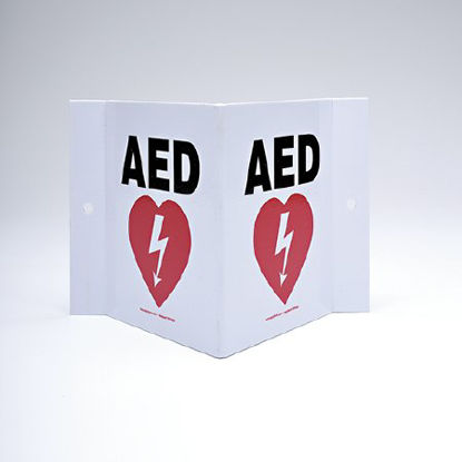 Picture of Wall Sign First Aid Sign Projection™ AED w/SymbolPSP609