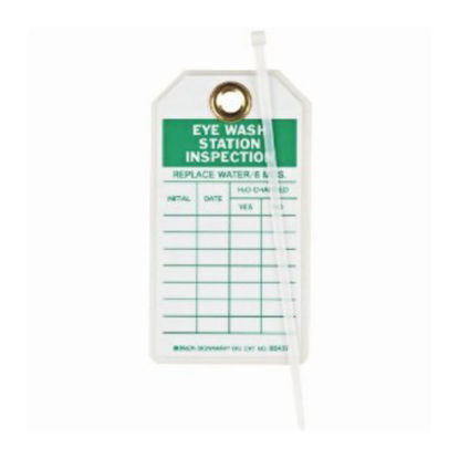 Picture of Inspection Tag Brady™ Eye Wash Station Green / White 3 X 5-3/4 Inch 3 X 5-3/4 Inch Polyester 10 per Pack19040387