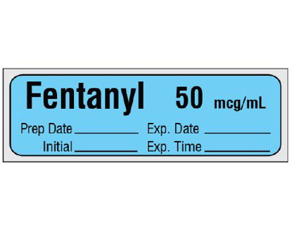 Picture of Drug Label Shamrock Anesthesia Label FENTANYL 50 mcg / mL / Prep Date _____ Exp. Date _____ / Initial _____ Exp. Time _____ Blue 1/2 X 1 InchSA-2420-EXP-PRE
