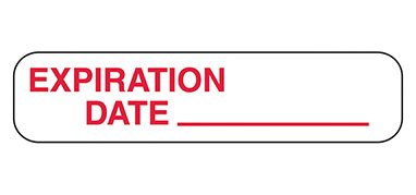 Picture of Pre-Printed Label Indeed Communication Fill In White Paper Expiration Date ____ Red Quality Control Label 3/8 X 1-5/8 Inch2764