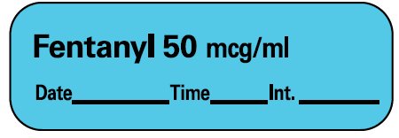 Picture of Drug Label Barkley® Anesthesia Label Fentanyl 50 mcg/mL___Date__Time__Int. Blue 1/2 X 1-1/2 InchLAN-7D50