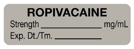 Picture of Drug Label PDC® Anesthesia Label Ropivacaine_% Date_Time_Int Gray 1/2 X 1-1/2 Inch59709272