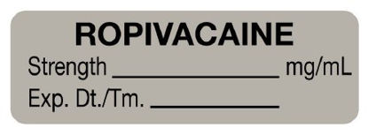 Picture of Drug Label PDC® Anesthesia Label Ropivacaine_% Date_Time_Int Gray 1/2 X 1-1/2 Inch59709272