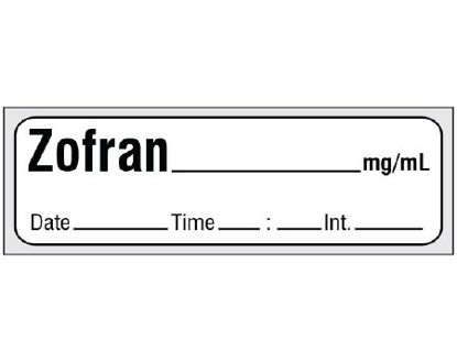 Picture of Drug Label Shamrock Anesthesia Label ZOFRAN _____ mg / mL / Date _____ Time _____ Int. _____ White 1/2 X 1 InchSA-3241-DTI-PRE