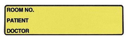 Picture of Pre-Printed Label Wide-Trak™  Chart Tab Yellow Paper Room No_Paitent_Doctor_ Black Patient Information 1-3/8 X 5-3/8 Inch1655-03
