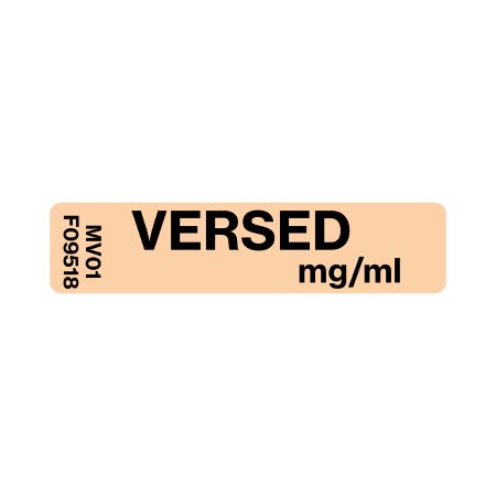Picture of Drug Label MedVision® Anesthesia Label Versed mg/mL Orange 5/16 X 1-1/4 InchMV01FO9518