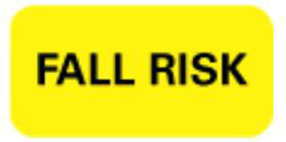 Picture of Pre-Printed Label Advisory Label Yellow Fall Risk Black Alert Label 1-1/2 X 3/4 InchN-3403