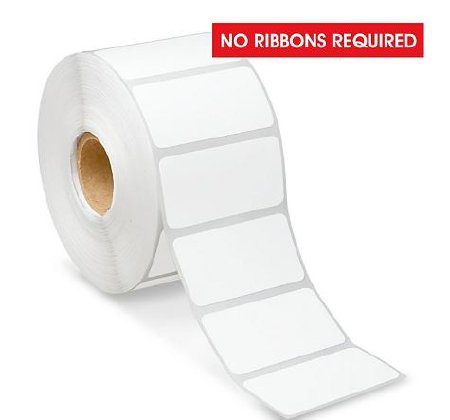 Picture of Blank Label Uline Printer Label White Thermal 1 X 2 InchS-7439