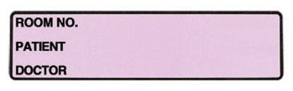 Picture of Pre-Printed Label Wide-Trak™  Chart Tab Lavender Paper Room No_Paitent_Doctor_ Black Patient Information 1-1/2 X 4 Inch1655-09