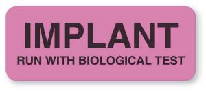 Picture of Pre-Printed Label UAL™ Laboratory Use Red Paper Implant Run with Biological Test Black Lab / Specimen 7/8 X 2-1/4 InchULCS082