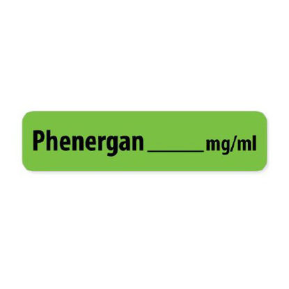 Picture of Drug Label MedVision® Anesthesia Label Phenergan_mg/mL Green 5/16 X 1-1/4 InchMV01FG3643P