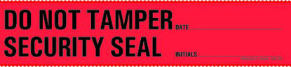 Picture of Pre-Printed Label Barkley® Auxiliary Label Red Do Not Tamper Security Seal, Date, Initials Black Safety and Instructional 1-1/2 X 6-1/2 InchTRL-61