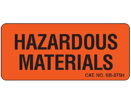 Picture of Pre-Printed Label Shamrock Warning Label Fluorescent Red Hazardous Materials Black Biohazard 1 X 2-1/4 InchSB-375H