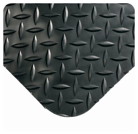 Picture of Anti-Fatigue Floor Mat Diamond-Plate SpongeCote® 3 X 5 Foot Black PVC / Nitrile Infused Sponge17986126