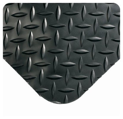 Picture of Anti-Fatigue Floor Mat Diamond-Plate SpongeCote® 3 X 5 Foot Black PVC / Nitrile Infused Sponge17986126