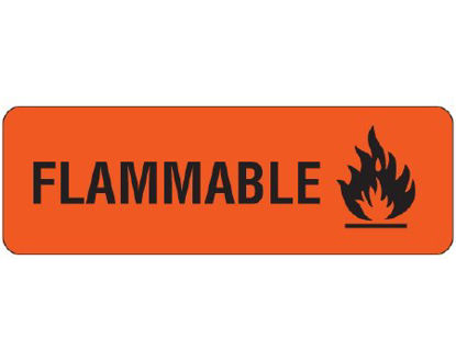 Picture of Pre-Printed Label Shamrock Warning Label Flourescent Red Adhesive Flammable Black Biohazard 1 X 3 InchUPCR-7008