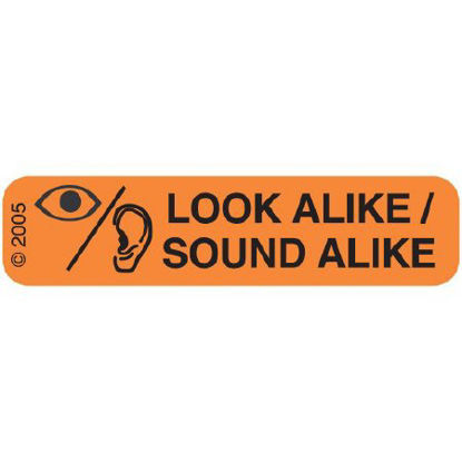 Picture of Pre-Printed Label Advisory Label Orange Paper Contaminated Black Caution 1-9/16 Inch1-810