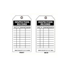 Picture of Pre-Printed Label Brady™ Communication Fill In White Matte Coldstick Tag Inspection Record Black 3 X 5-3/4 Inch19040453