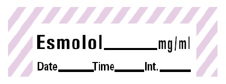 Picture of Drug Label Barkley® Anesthesia Label Esmolol_mg_mL Date_Time_Int_ White 1/2 X 1-1/2 InchANS-20