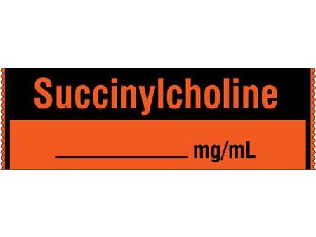 Picture of Drug Label Shamrock Anesthesia Label Succinylcholine_mg/mL Fluorescent Red 1/2 X 1 InchSA-226