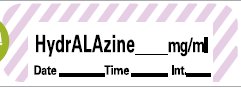 Picture of Drug Label Anesthesia Label Tape HydrALAzine_mg/mL Date_Time_Int Violet / White 1/2 X 1-1/2 InchANS-118