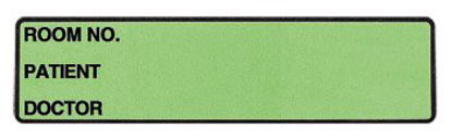Picture of Pre-Printed Label Wide-Trak™  Chart Tab Green Paper Room No_Paitent_Doctor_ Black Patient Information 1-1/2 X 4 Inch1655-02