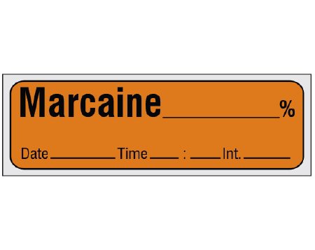 Picture of Drug Label Shamrock Anesthesia Label MARCAINE _____ % / Date _____ Time _____ Int. _____ Copper 1/2 X 1 InchSA-38-DTI-PRE